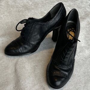 Franco Fortini Black Lace-Up Heels